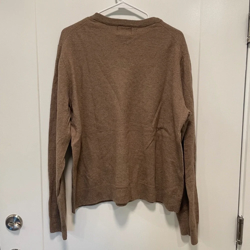 Lucky Brand Mens XXL Brown Graphic Two Headed Eagle Crewneck Knit Sweater
